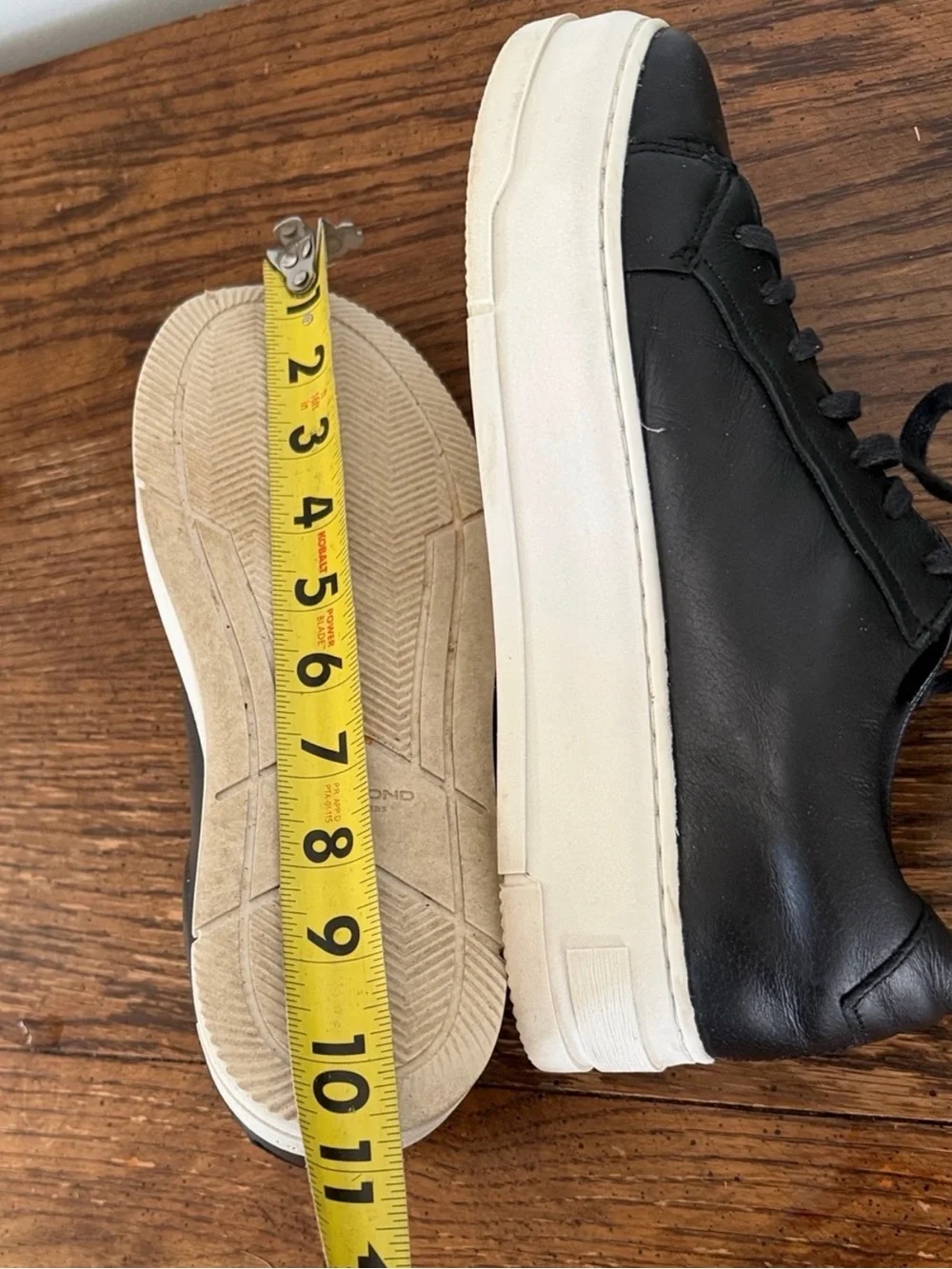 Vagabond Black Leather Platform Sneaker with White Sole Women’s 39